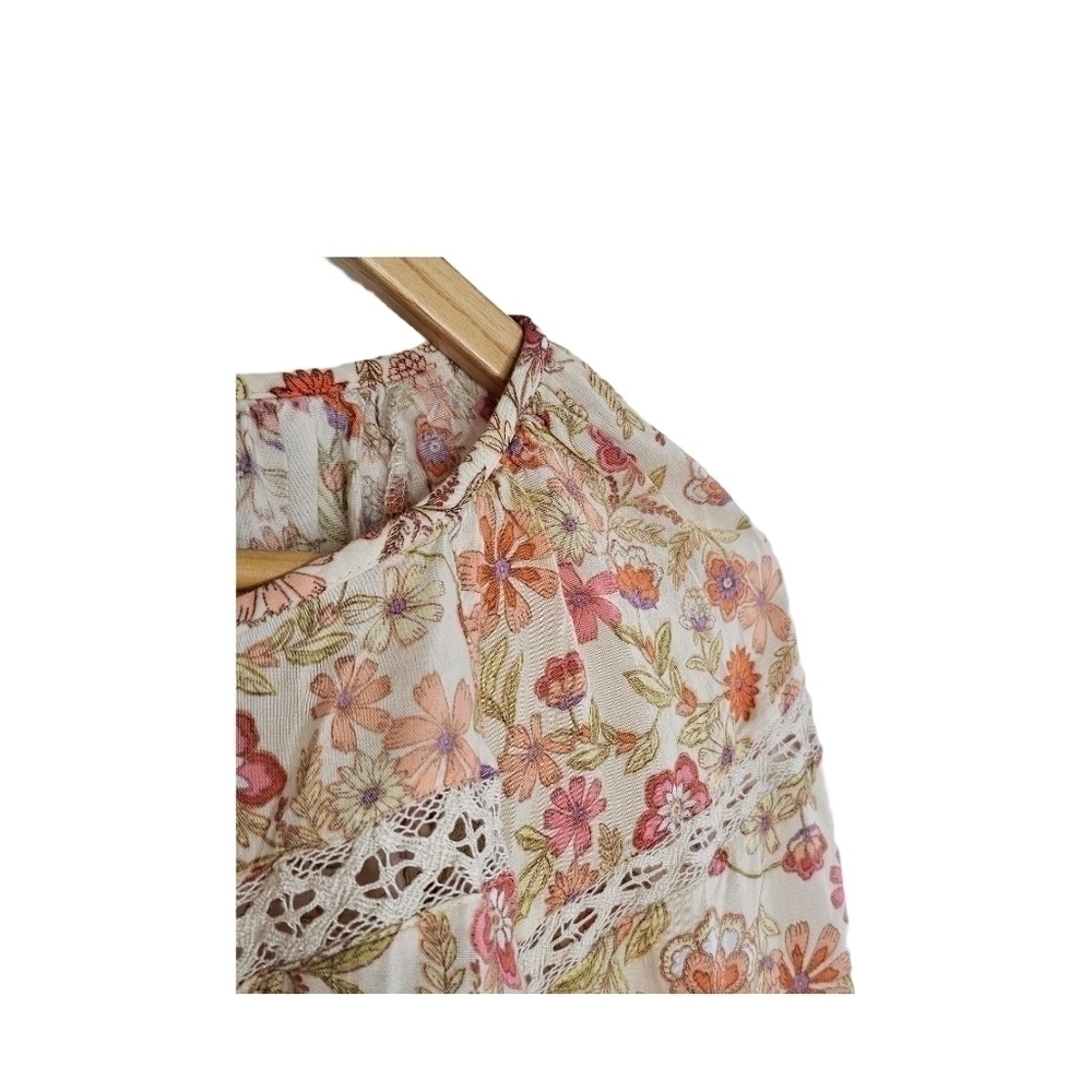 Old Navy bohemian floral puff sleeve top size small - Picture 3 of 9